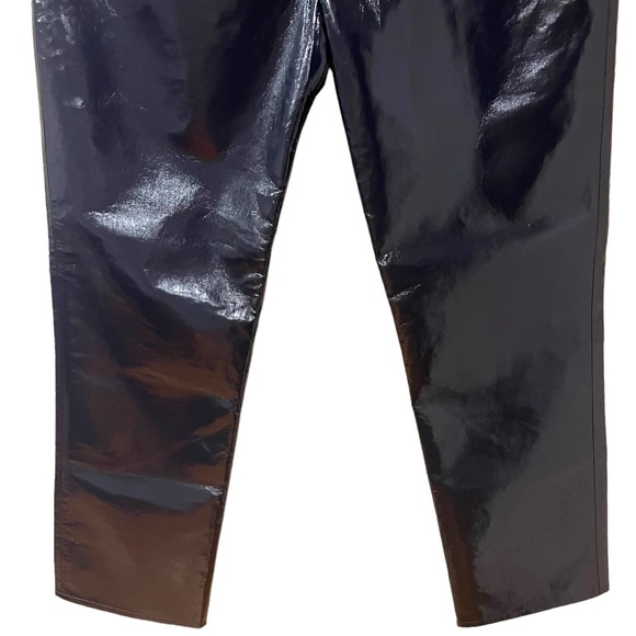 AGOLDE Recycled Leather 90's Pinch Waist Straight Leg Pants in Carbon (32) - Picture 9 of 14
